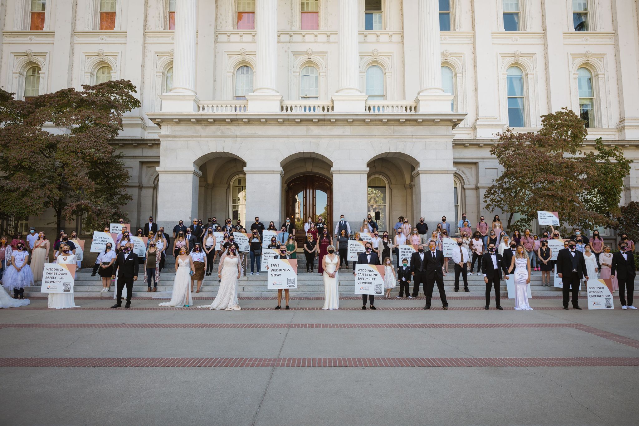 Wedding events community protests at California capitol