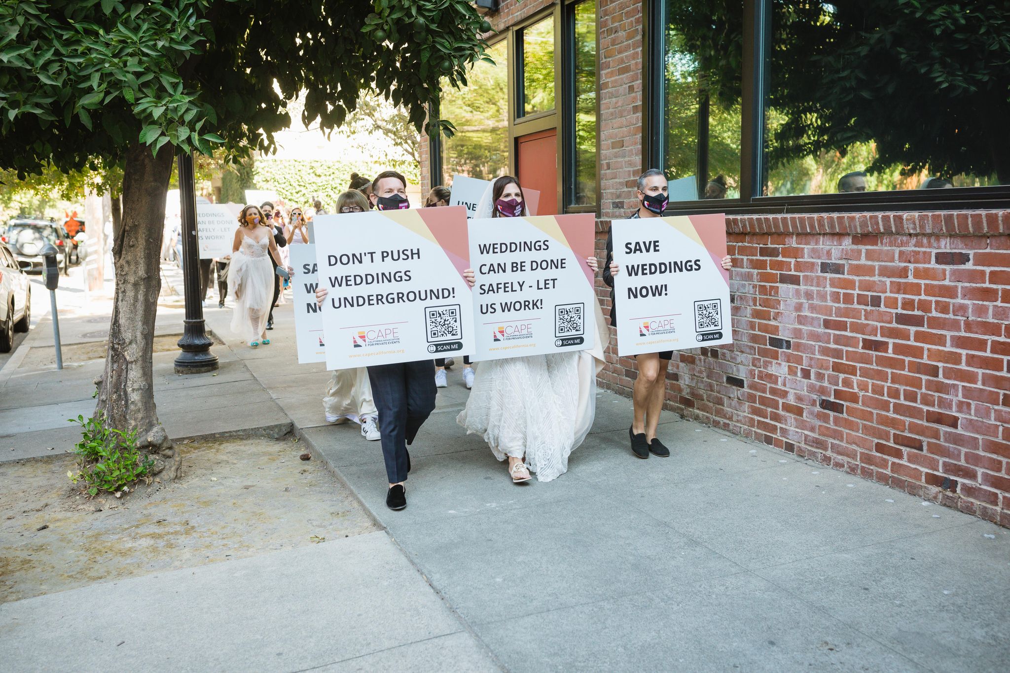 Wedding events community protests at California capitol