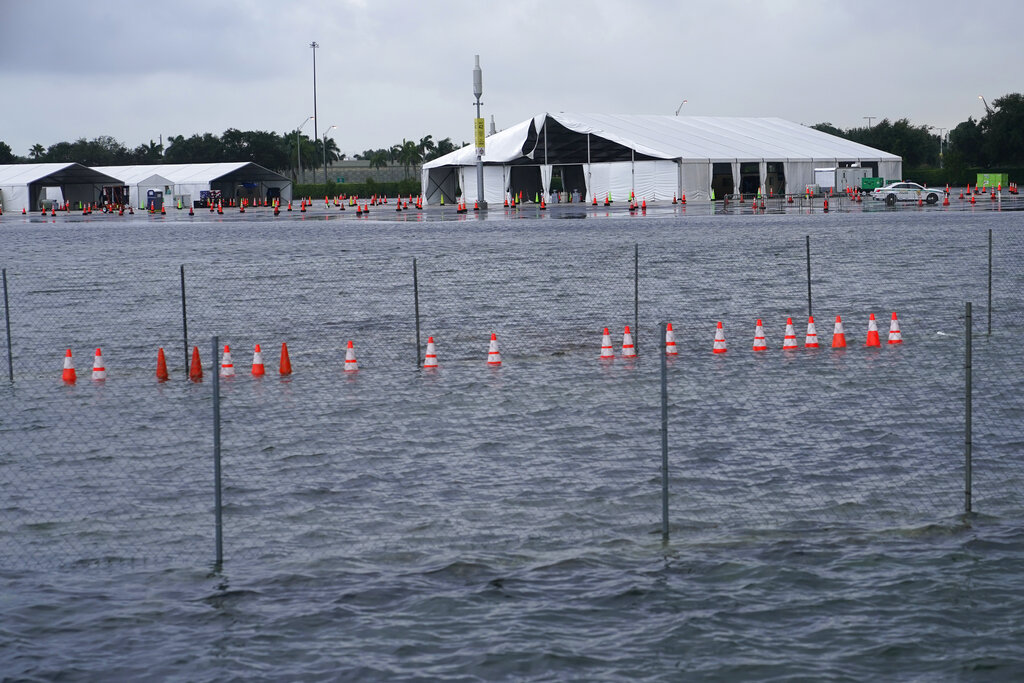 Flooded Parking Lot at Hard Rock Stadium in Miami Gardens