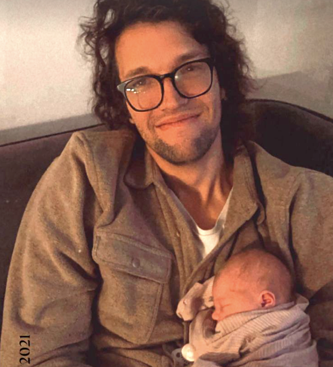 Luke Smallbone and his new baby daughter