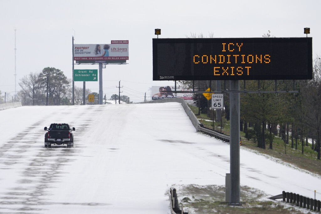 Icy Conditions Exist Sign In Texas
