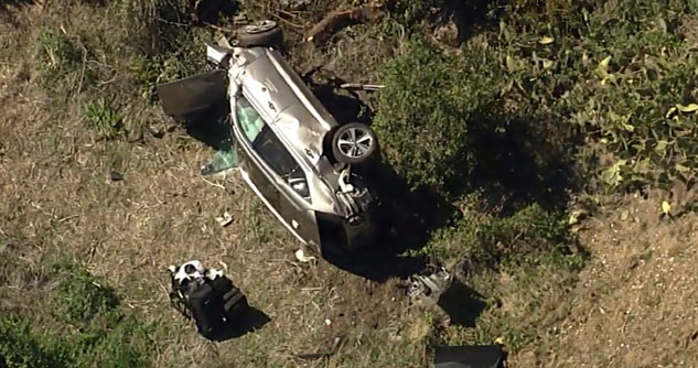 Car crashed on the side of a mountainous area