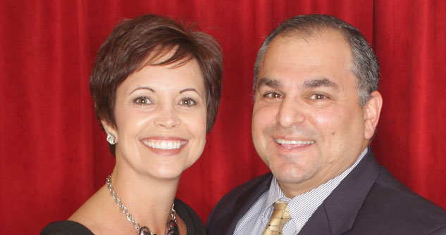 Smiling husband and wife