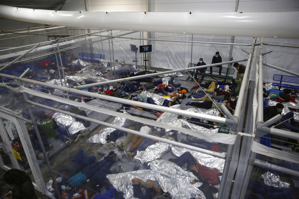 Minor children are housed inside a pod at the Donna Department of Homeland Security holding facility