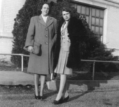 Geraldine Henry (right) when she was a teacher