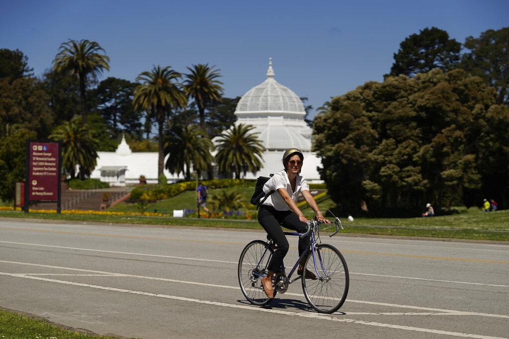 Bicycle riding in Golden Gate Park in San Francisco 