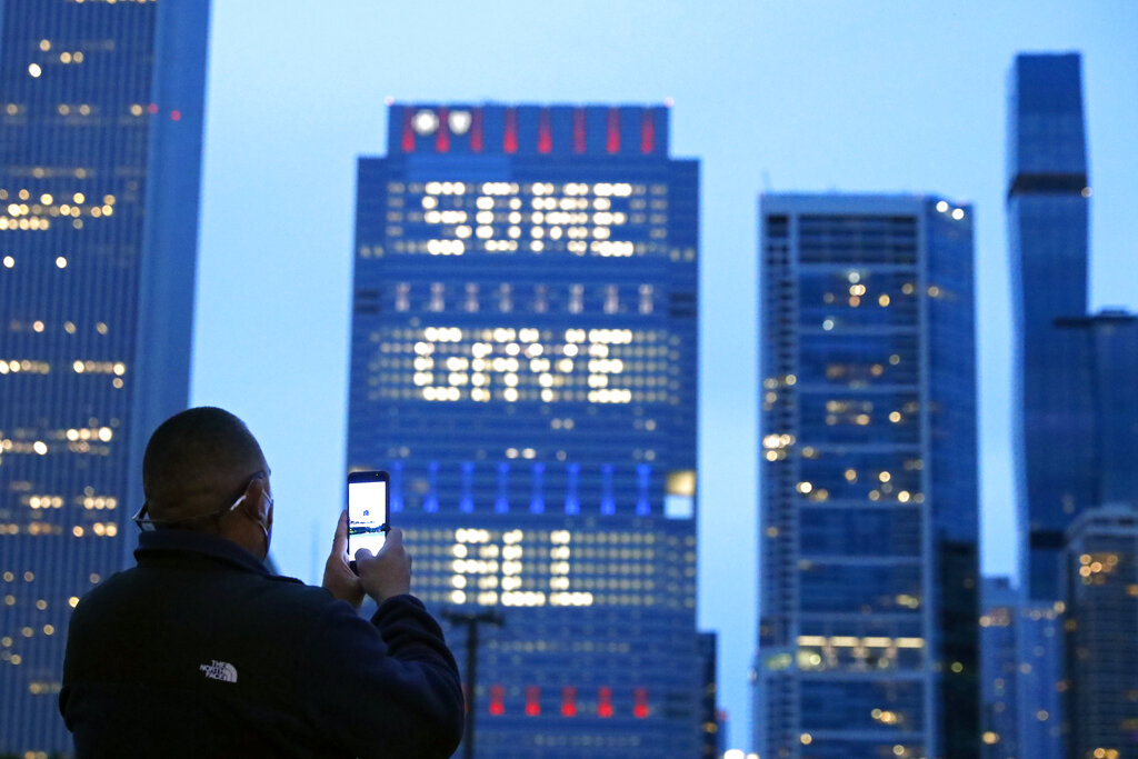 Illuminated sign on Chicago