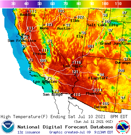 Temperature Map Southwest