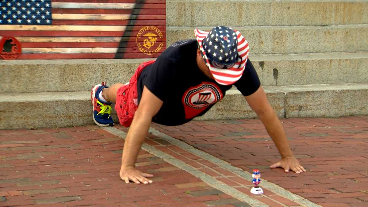 Veteran doing push-up