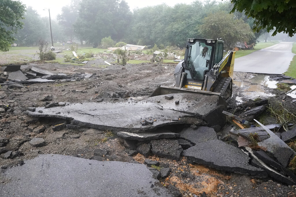 A road is repaired in McEwen, Tenn.