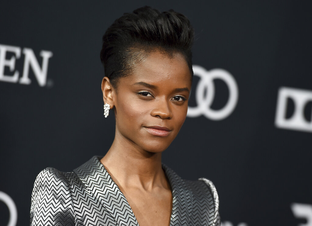 Letitia Wright arrives at the premiere of "Avengers: Endgame" in Los Angeles