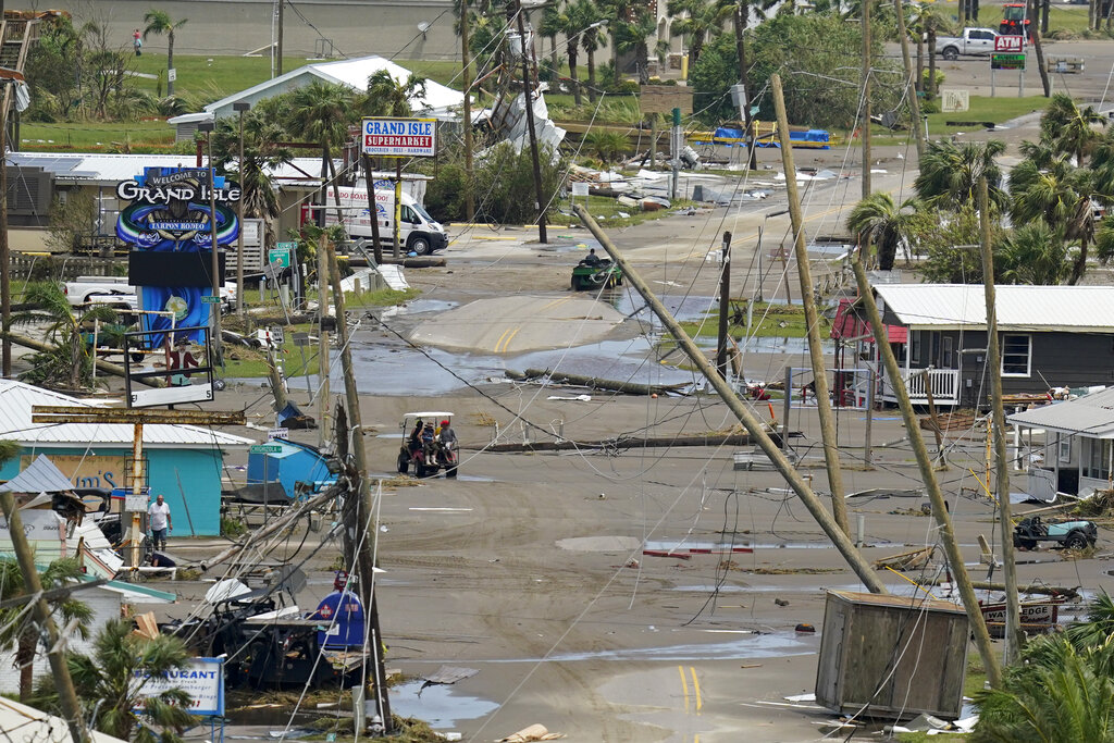 Grand Isle Louisiana after Hurricane Ida hit