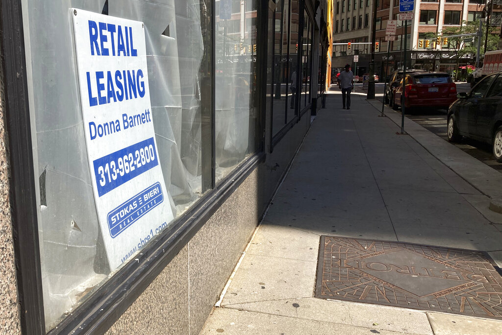 Sign advertises retail leasing 