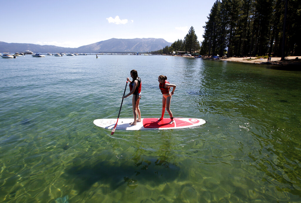 Paddleboarding at Lake Tahoe