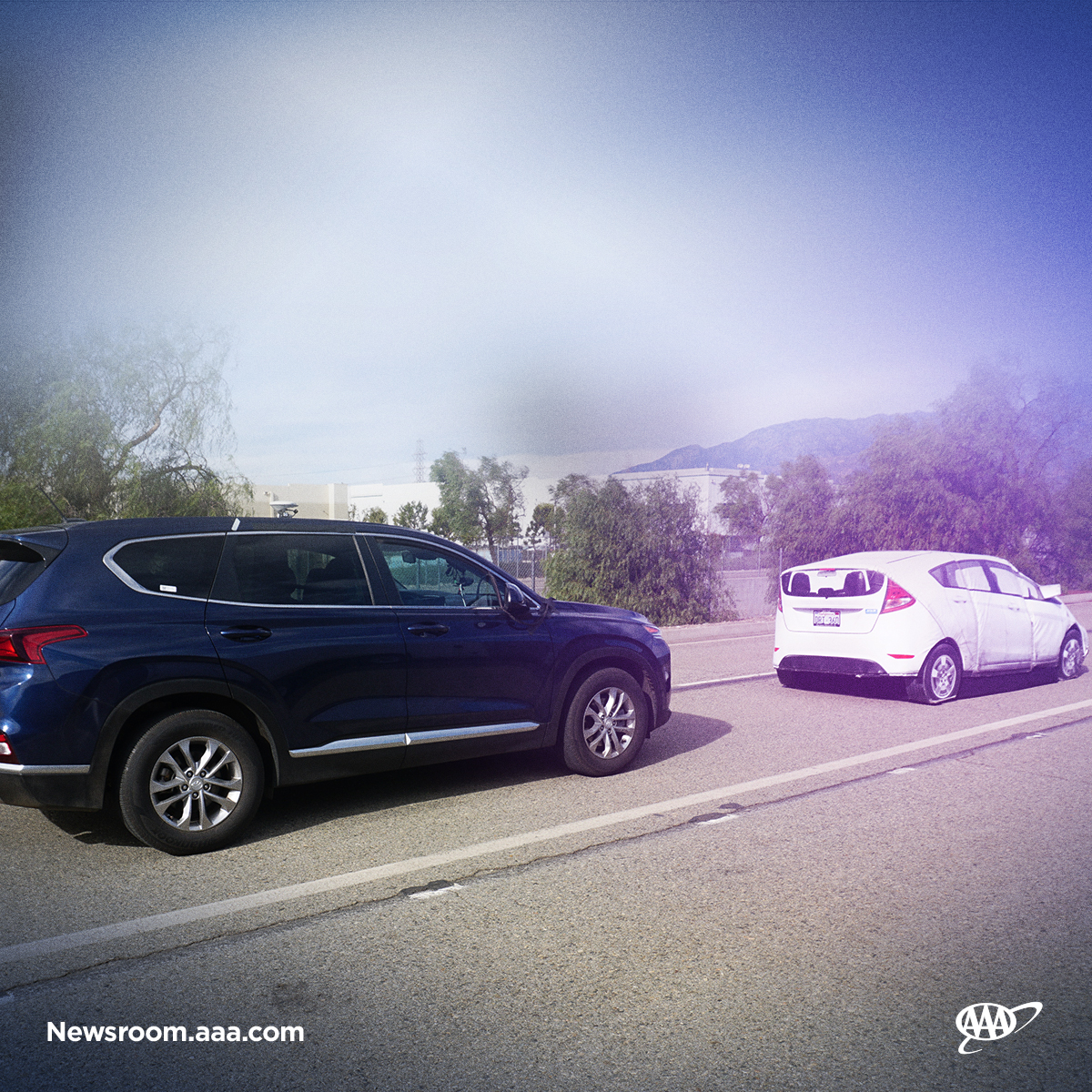 Two cars on road