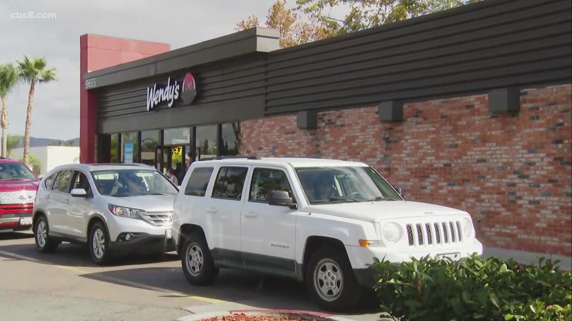 Wendy's drive-thru packed with cars