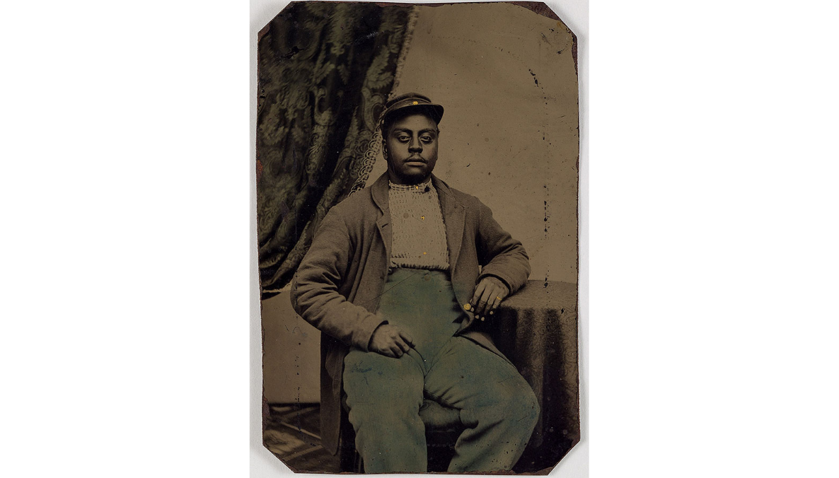 (1860s) Portrait of Pvt. George R. Rome, who was one of nearly 180,000 African Americans to fight for the United States during the Civil War