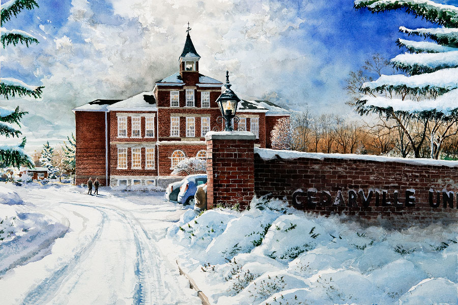The final artwork of Founders Hall