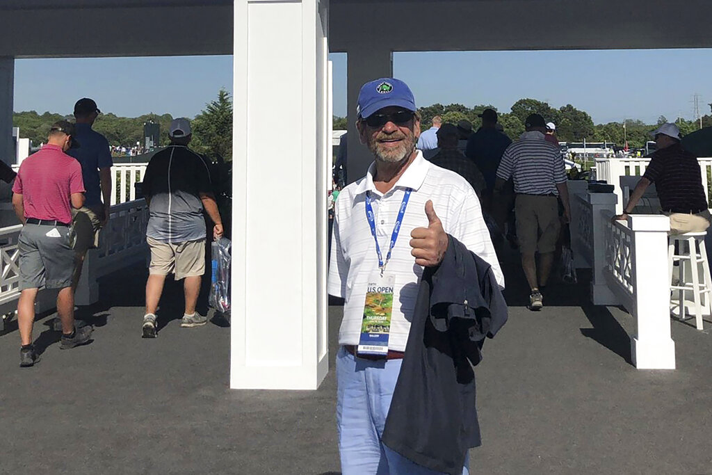 Fugitive Tom Randele at US Open Golf Tournament in 2018