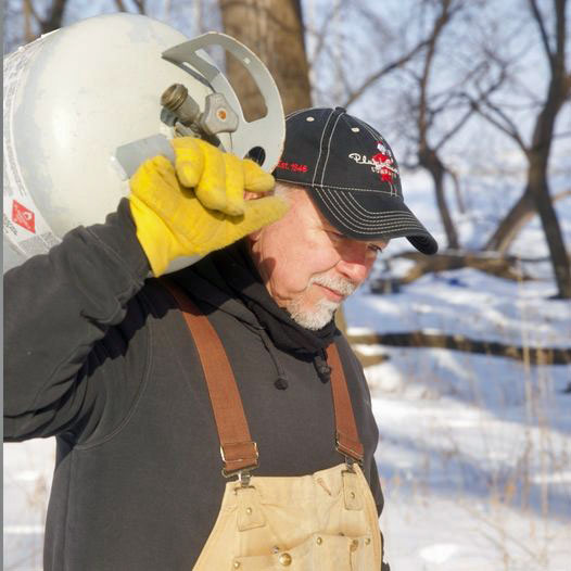 Joppa volunteer with propane 