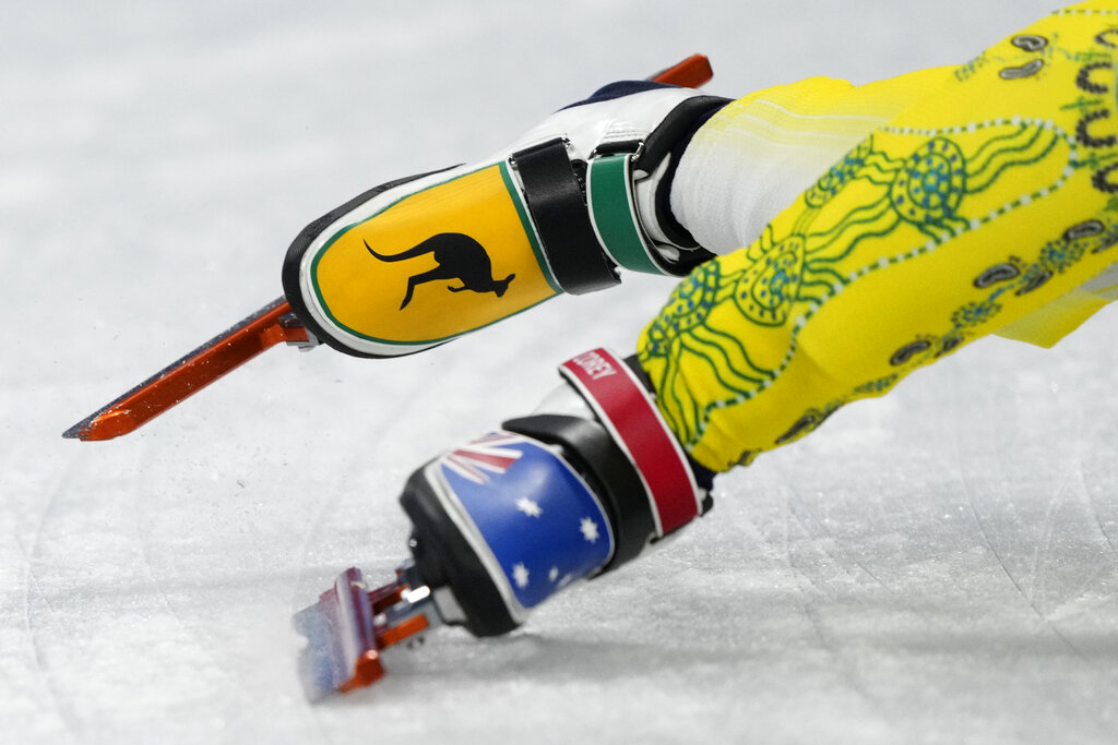 Australian athlete shows off his skates