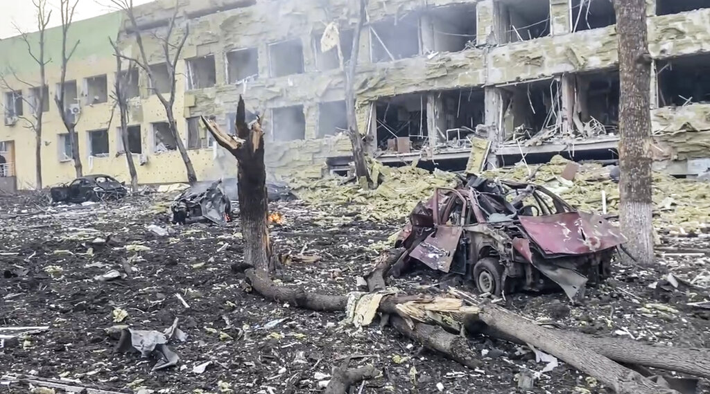Mariupol Hospital after an attack, in Mariupol, Ukraine