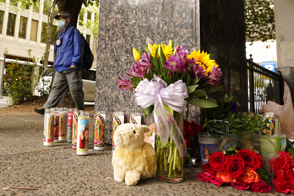Memorial near location of Sacramento shooting