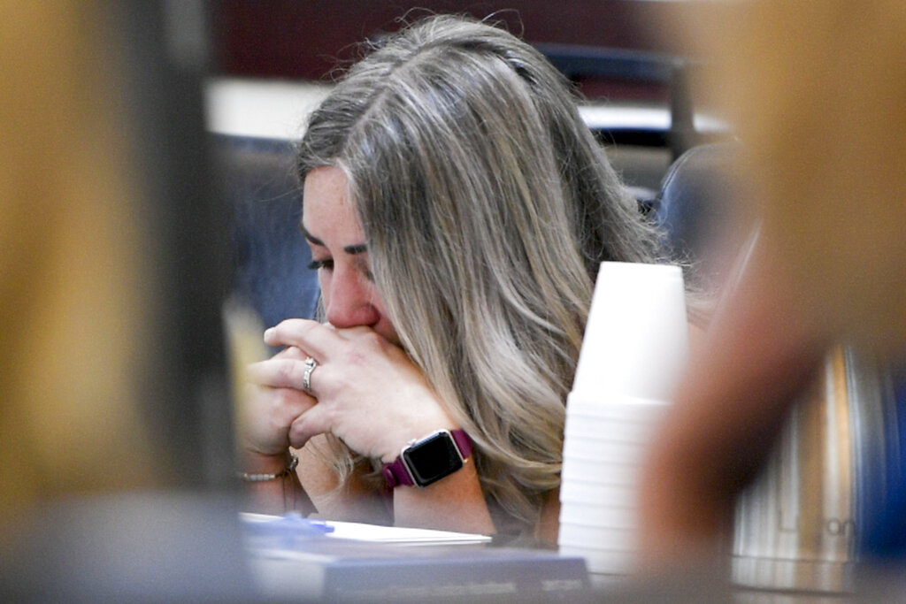 RaDonda Vaught listens to proceedings during her sentencing in Nashville, Tenn