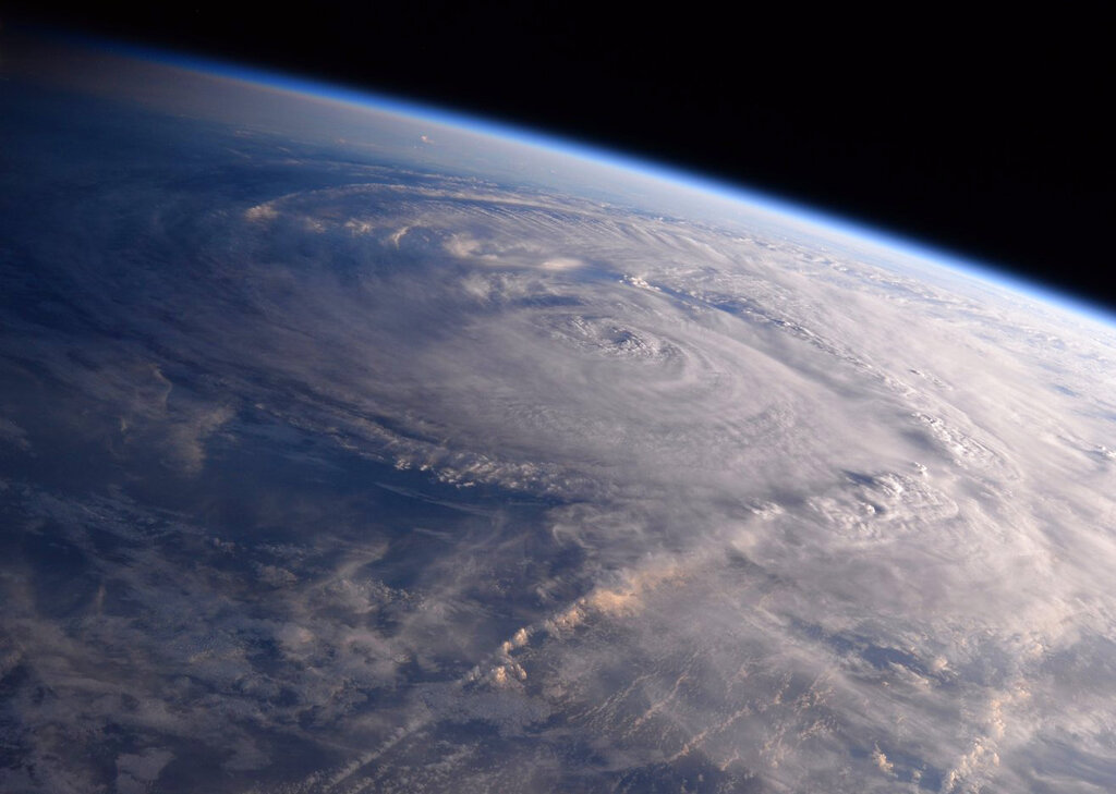 Hurricane Harvey over Texas on Saturday, Aug. 26, 2017