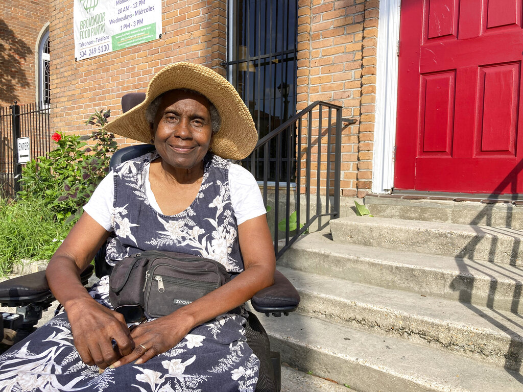 Sonia St. Cyr, a 74-year-old New Orleans resident who uses an electric wheelchair