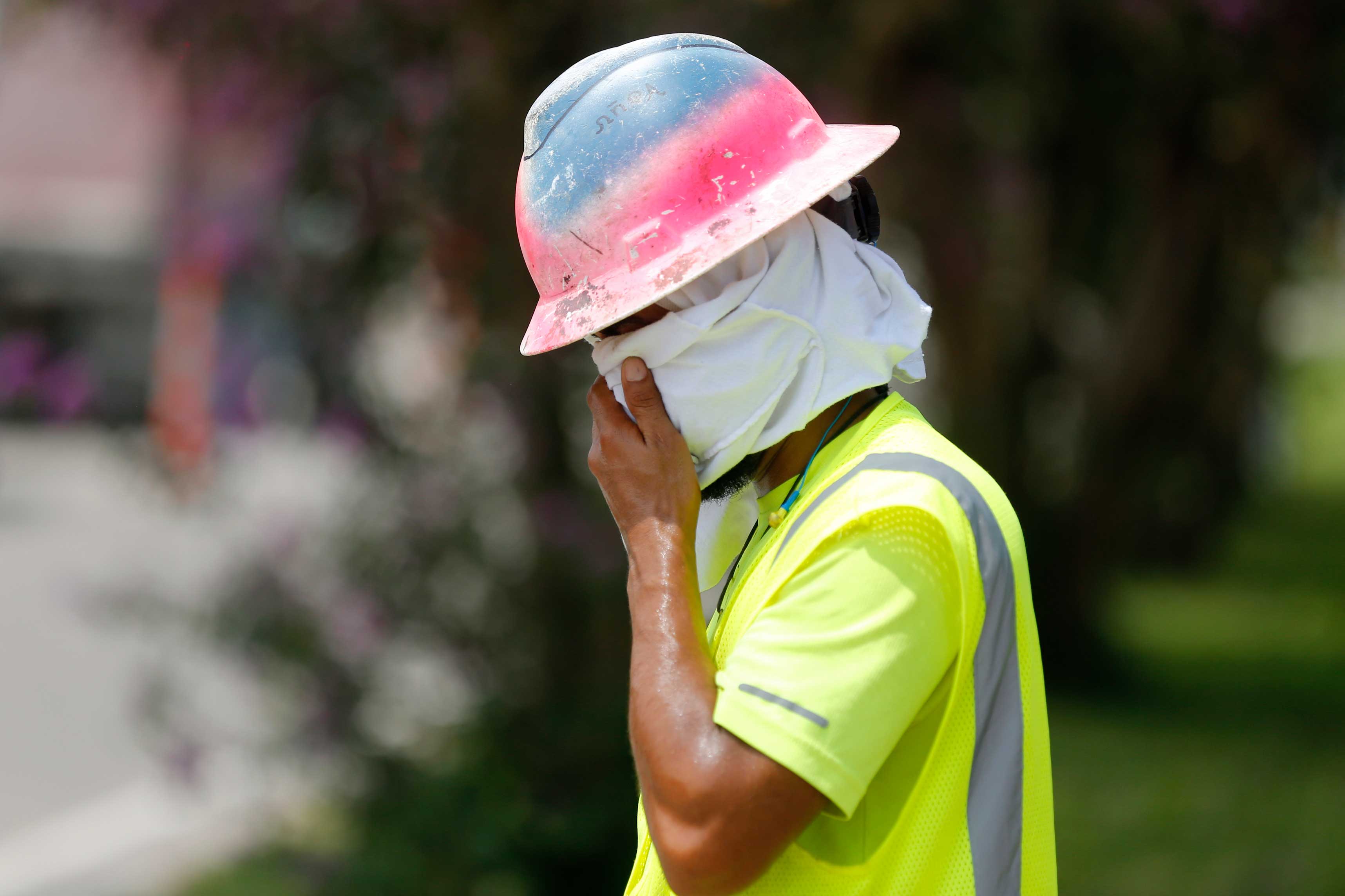 Construction worker in heat