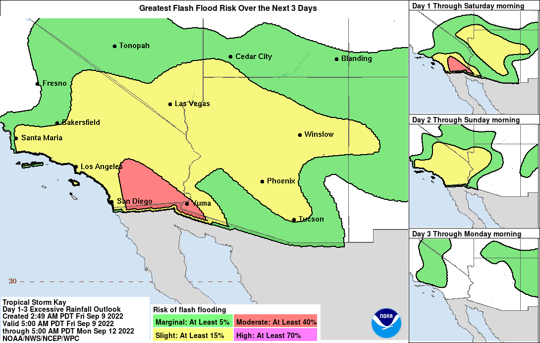 Flash Flooding Chances For Southern California/Arizona