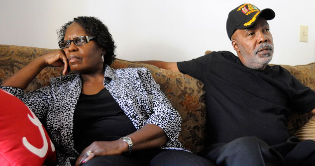 Woman and man on a couch