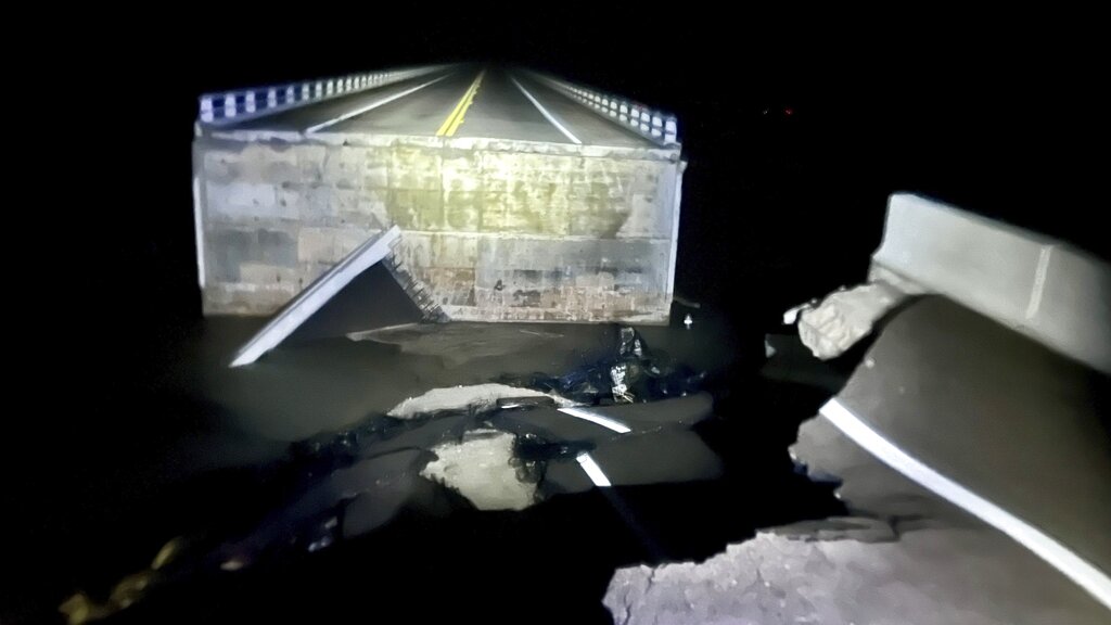 A section of the causeway leading to Sanibel, Fla., in Lee County was knocked out by Hurricane Ian