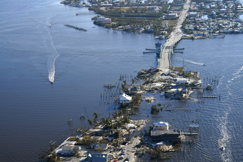 Image showing damage done on island surrounded with water