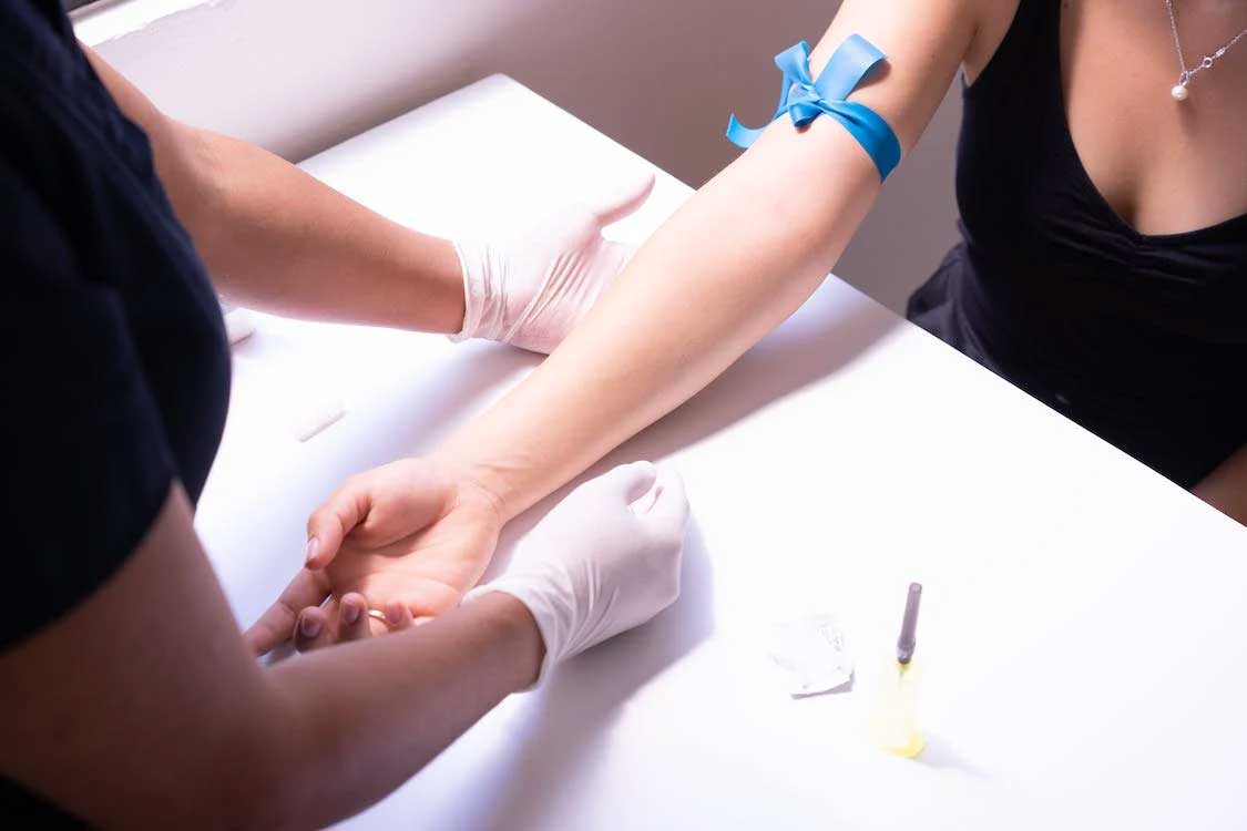 Person getting blood drawn