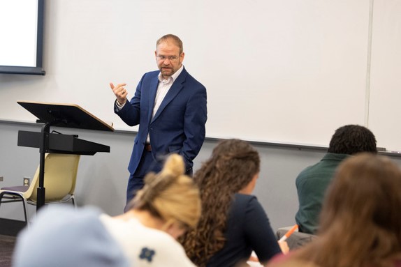 Dr. Jonathan Arnold teaching at Cedarville University