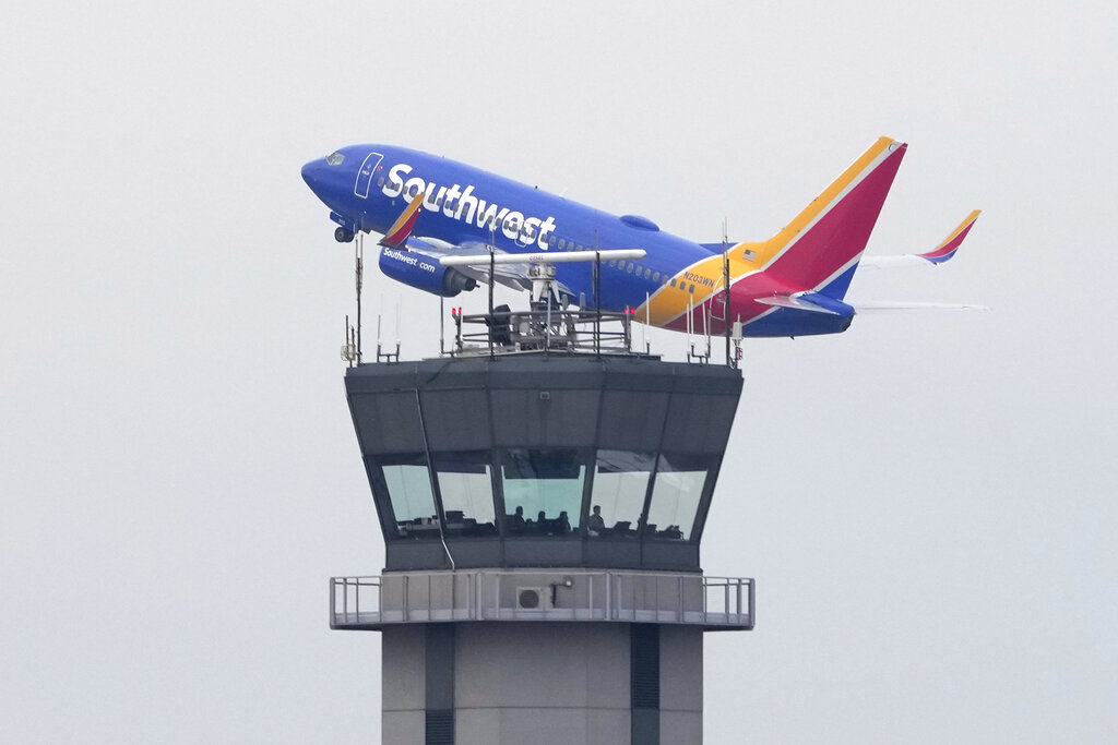 Southwest Airlines passenger jet takes off from Chicago