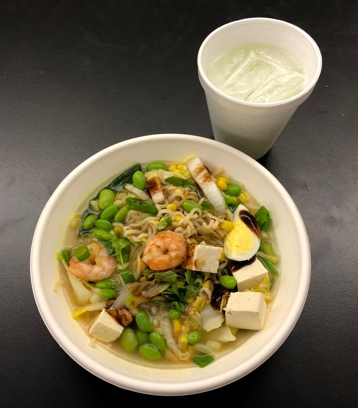 The chefs showed students how to create a healthy ramen dish by using inexpensive ramen packages from the grocery store. Instead of adding the seasoning packet, students used broth and added vegetables and protein. 