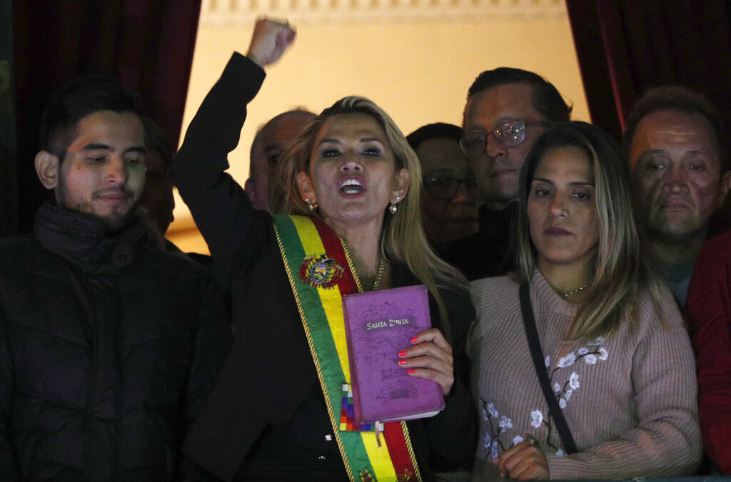 Bolivia’s new interim president Jeanine Añez
